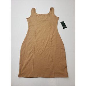 Wild Fable Womens Dress Bodycon Short Tank Dress Sleeveless Round Neck Beige S
